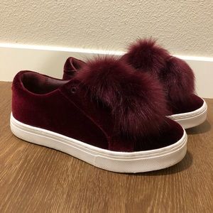 Sam Edelman Leya Faux Fur Pom Fashion Sneakers
